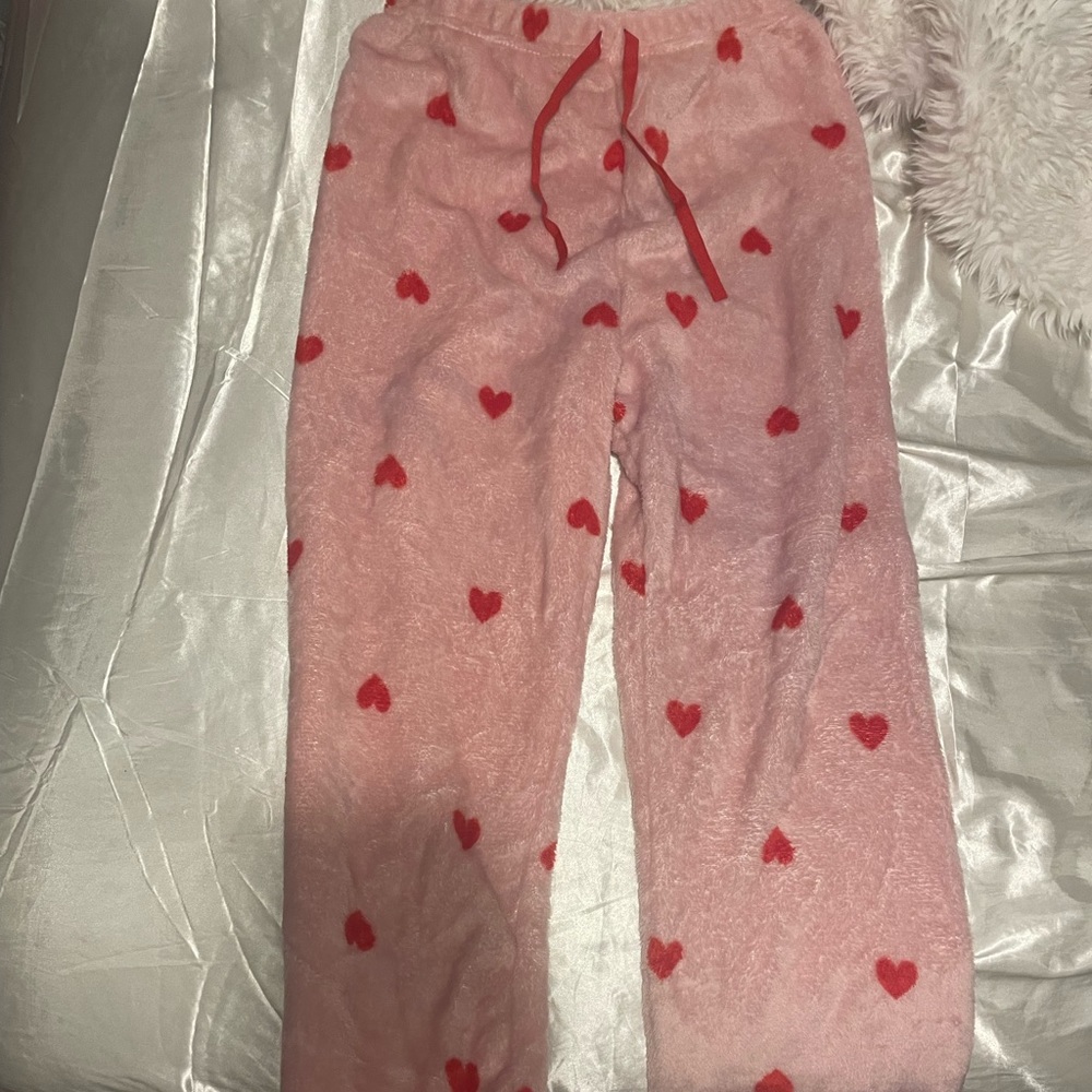 Fuzzy Heart PJ Pants